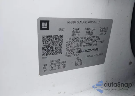 2017 Chevrolet Silverado 2500Hd Wt from USA, damaged, VIN 1GC2CUEG6HZ399369